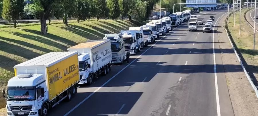 Manifestación de transporte de carga pesada