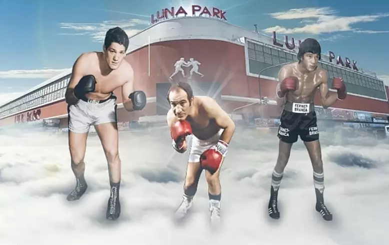 ilustración con Bonavena, Locche y Monzón, reyes del Luna