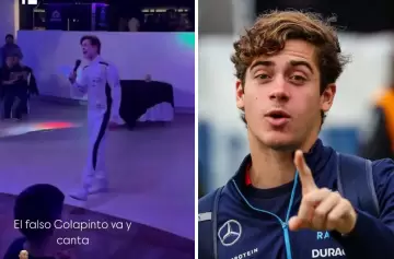 ¡De piloto a cantante! El imitador de Colapinto se robó una fiesta