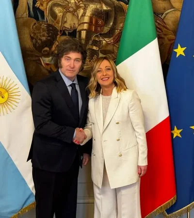 El Presidente recibió en la Quinta de Olivos a la primera ministra italiana.