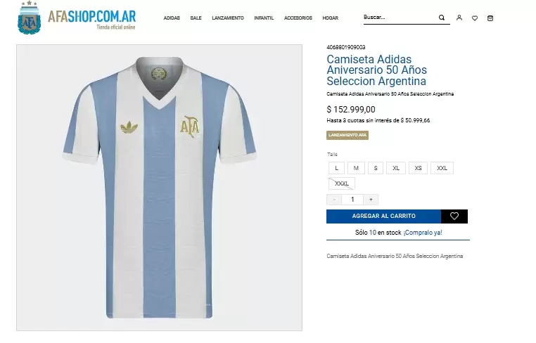 Camiseta en la tienda de AFA