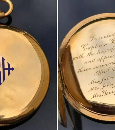 El reloj de oro, ofrecido como reconocimiento al capitán Arthur Rostron.