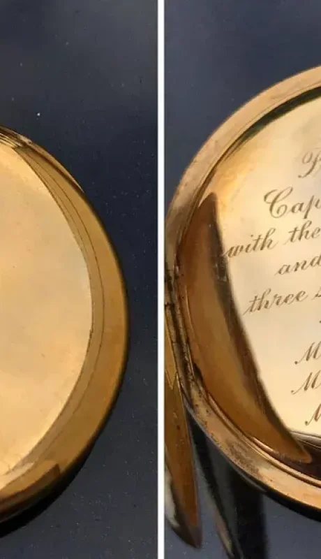 El reloj de oro, ofrecido como reconocimiento al capitán Arthur Rostron.
