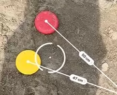 Distancia de los tejos medidos por la plataforma.