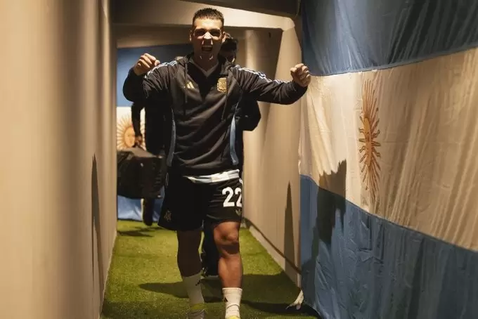 Lautaro Martínez contento tras el triunfo de Argentina
