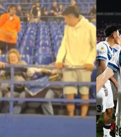 Disputa en la platea de Vélez de Agustin Bouzat.