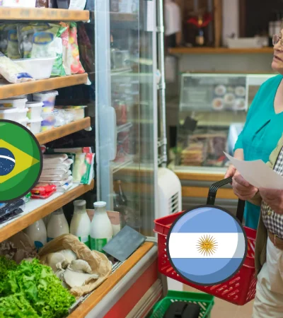 Consumo, alimentos, supermercado, góndola, compras