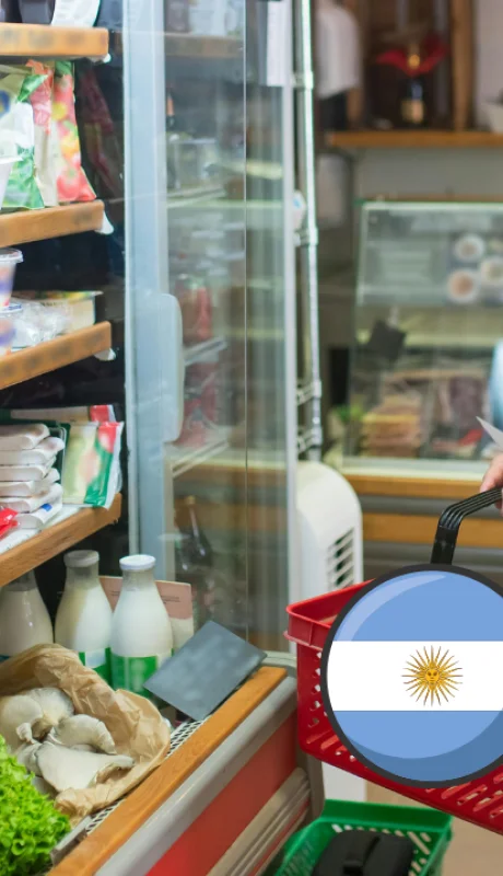 Consumo, alimentos, supermercado, góndola, compras