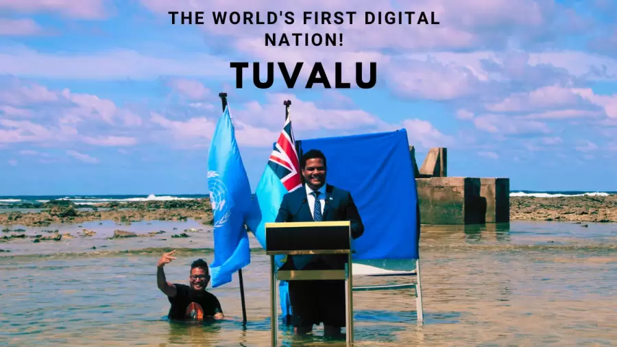 Simon Kofe, ministro de Relaciones Exteriores de Tuvalu.