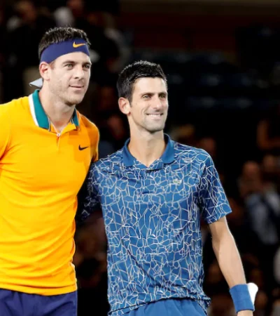 Del Potro y Djokovic, en una imagen del US Open 2018. El serbio aceptó la invitación para el partido despedida de "Delpo" en Buenos Aires.