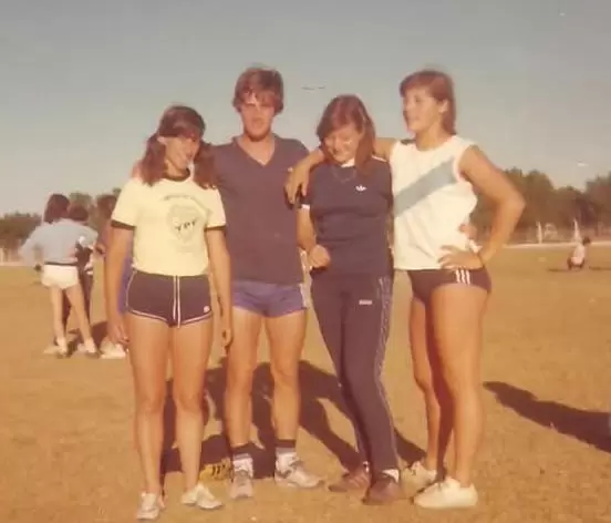 Previo a una competencia allá por los 80'