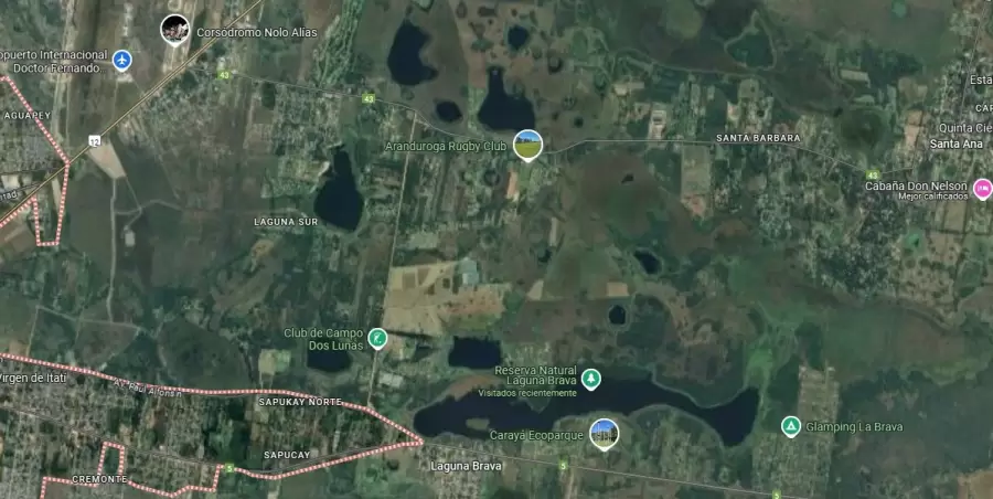 La zona de las lagunas de El Algarrobal, en Corrientes.