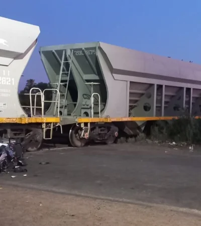 Moto chocó con un tren de carga/ Fuente: Ministerio de Seguridad