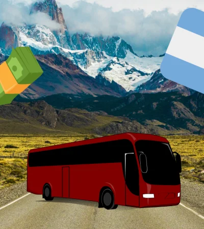 Pasaje en colectivo en Argentina.