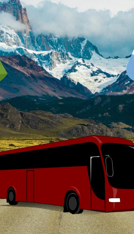 Pasaje en colectivo en Argentina.