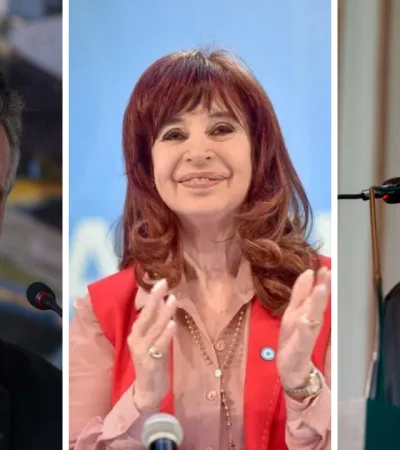Mauricio Macri, Cristina Kirchner y Javier Milei.