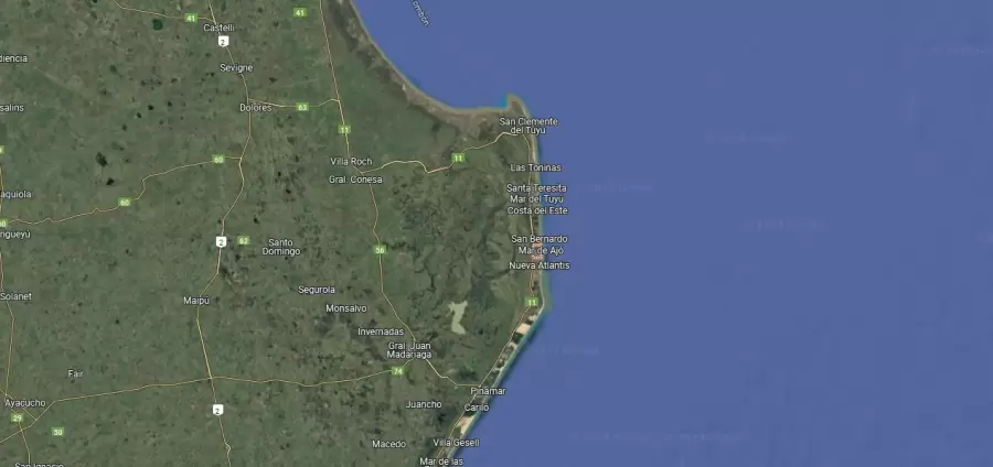 Mar de Ajó (imagen de Google)