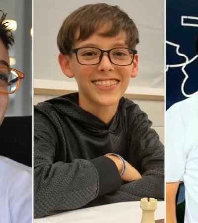 Faustino Oro, Ilan Schnaider y Pablo Zarnicki, representantes argentinos en el Mundial de Ajedrez.