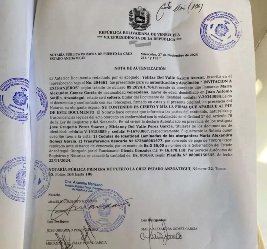El registro notarial del Gobierno venezolano.