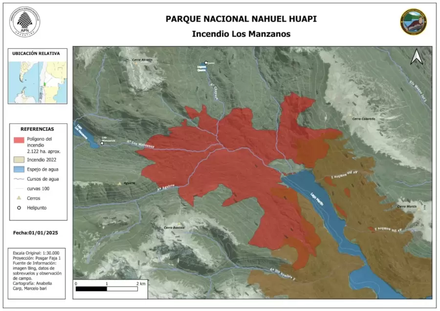 incendio en los manzanos