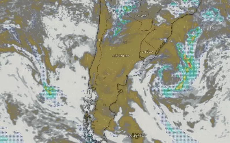 Nubosidad y tormentas sobre Argentina el viernes 3 de enero de 2025 a las 09.26.