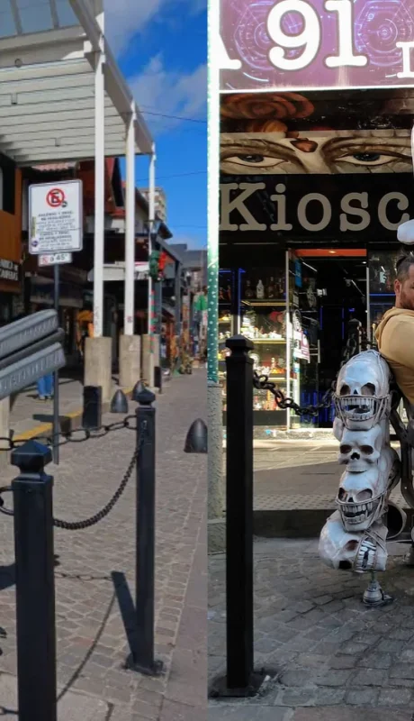 Artista sorprende con su escultura de Terminator en Bariloche.