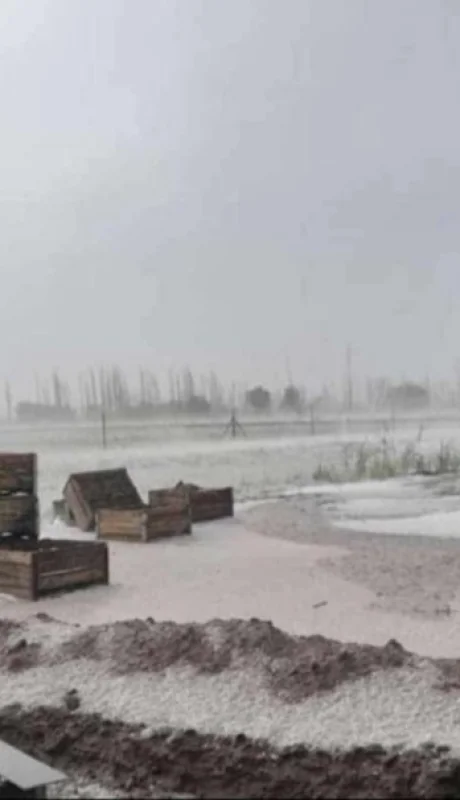 Granizo en el sur de Mendoza