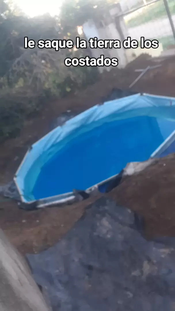 Colocó piedras para decorar su pileta.