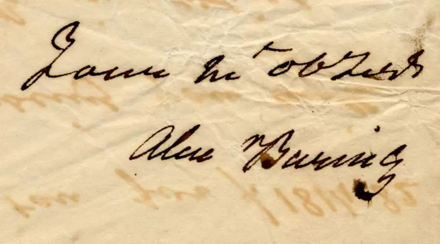 Firma del banquero donde abreviada su nombre como Alex Baring.