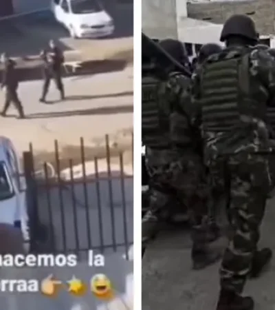 El chat del joven que se mostró orgulloso de su agresión a la Policía de Chubut y el momento del allanamiento donde fue detenido.