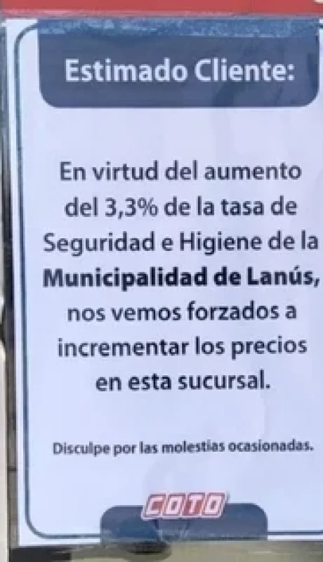 Avisos en los supermercados