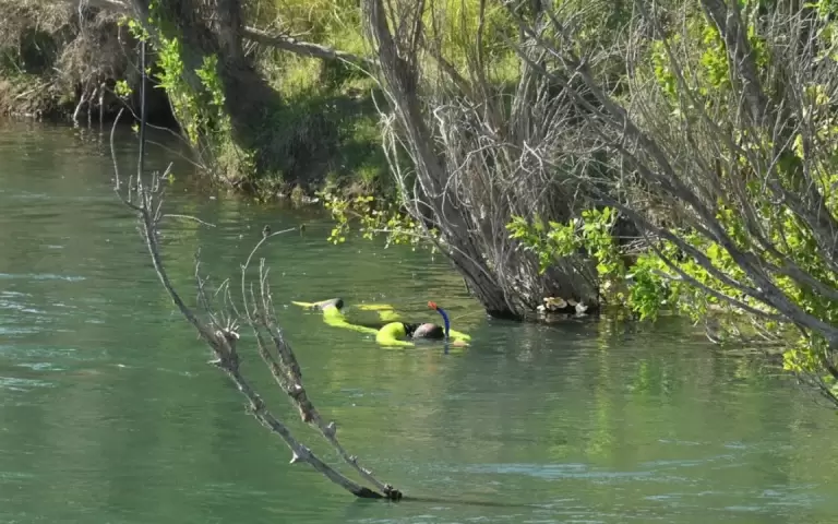 Trabajos de buceo durante el miércoles. Foto: Florencia Salto.