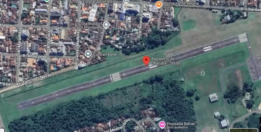 Imagen aérea del Aeropuerto de Ubatuba — Foto: Google Maps