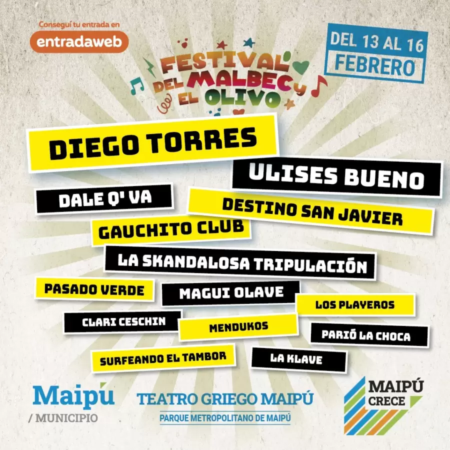 Artistas confirmados.