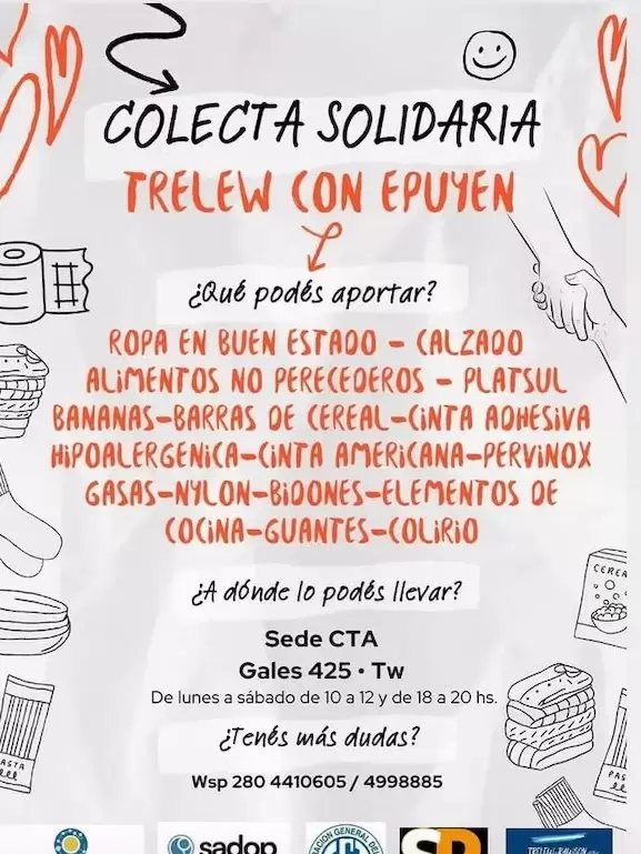 Colecta solidaria para los damnificados.