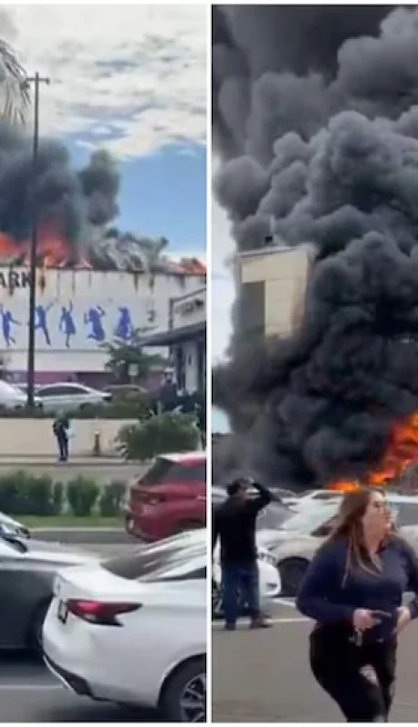 Video: voraz incendio devasta el Air Jump Trampoline Park y el Royal Jack en México