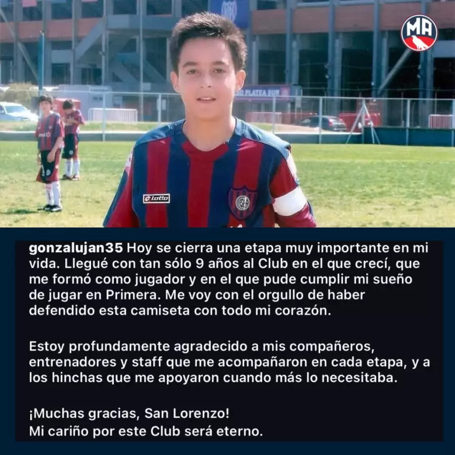 La despedida de Gonzalo Luján por sus redes