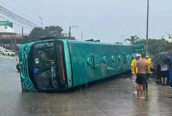 Inundaciones en Florianópolis en Brasil.