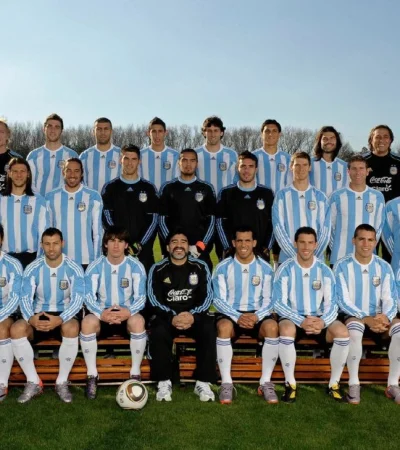 El equipo de Argentina en Sudáfrica 2010.
