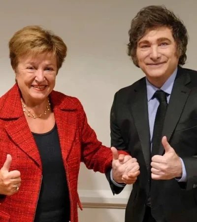 Javier Milei con la titular del FMI Kristalina Georgieva