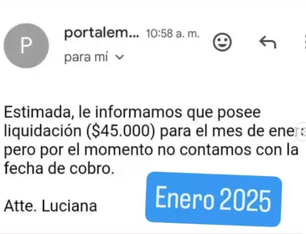 El mensaje oficial difundido a los titulares que consultan en los canales oficiales