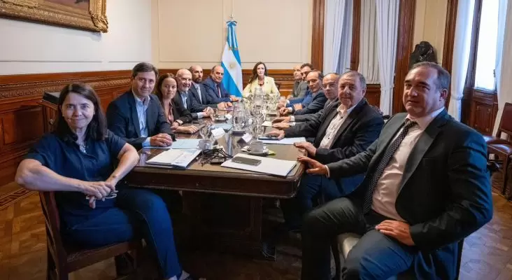Guillermo Francos, fue recibido por la vicepresidenta de la Nación, Victoria Villarruel, y los jefes de bloque aliados y dialoguistas.
