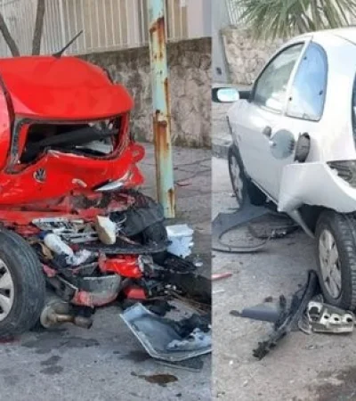 Los dos autos colisionados.