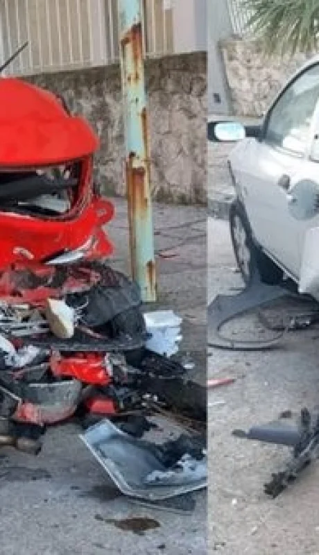 Los dos autos colisionados.