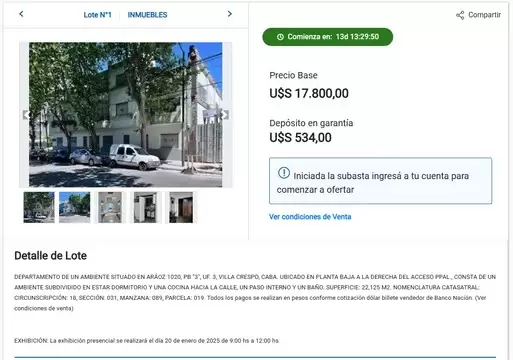 Departamento en Villa Crespo