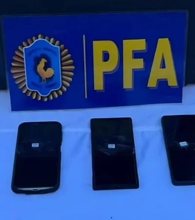 Celulares secuestrados por la PFA en Pilar.
