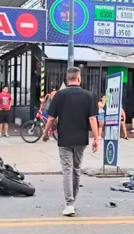 El lugar donde cayó sin vida el asaltante. (Foto: Noticias Argentinas)