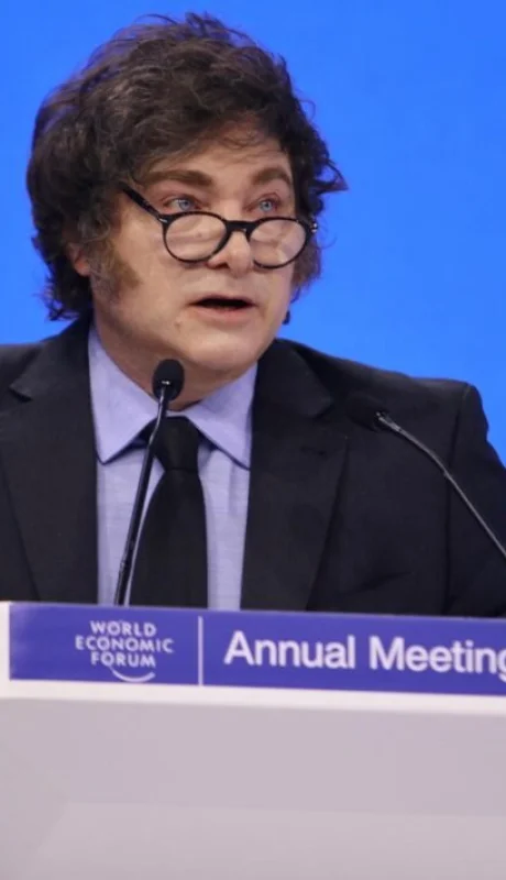 El presidente Javier Milei en su participación en Davos 2025