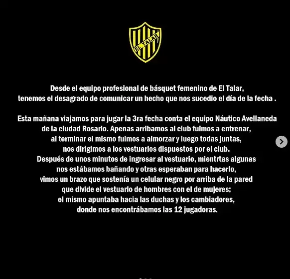 Comunicado de club El Talar
