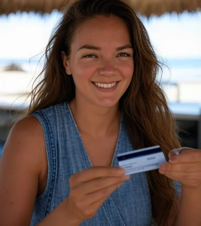 Pago con tarjeta de crédito en el exterior.